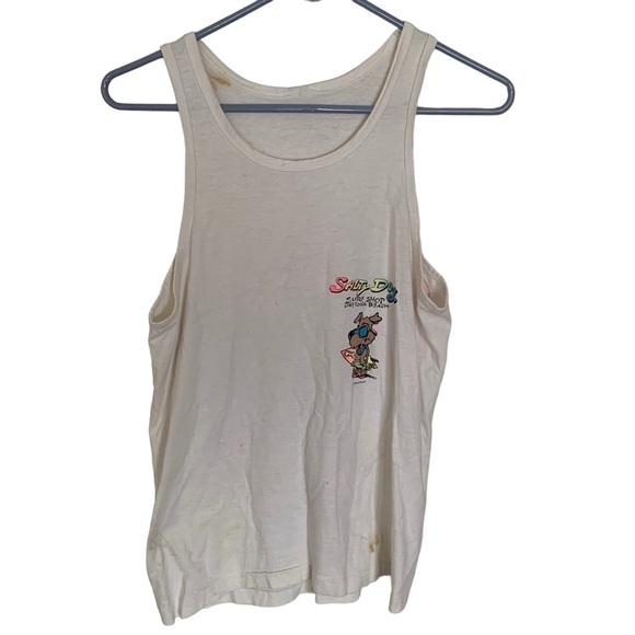 Vintage Tee Shirt Tank Top Salty Dog Surf Naked Adult Size Small Neon 1980 - Picture 1 of 9
